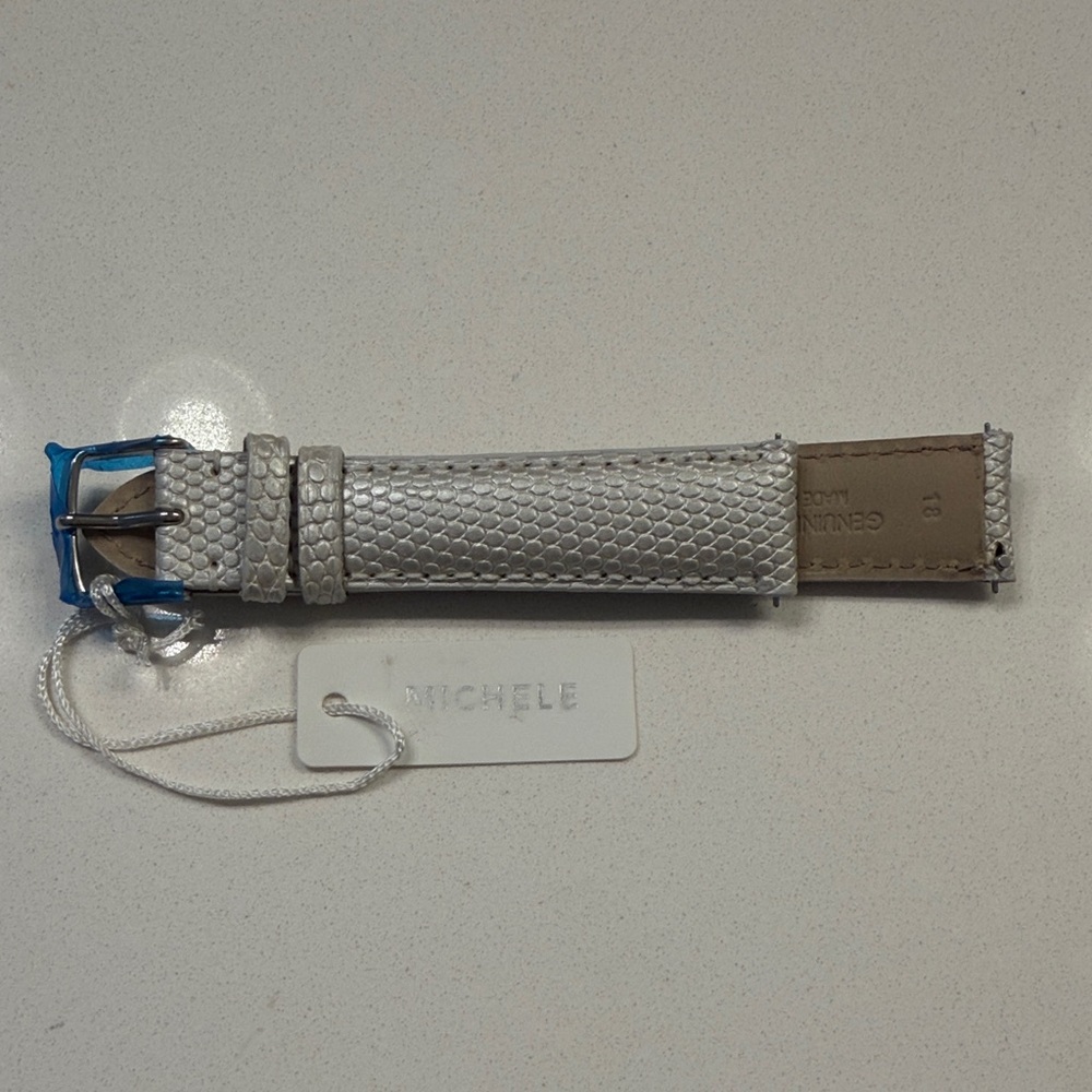 Michele Textured Silver Watch Band